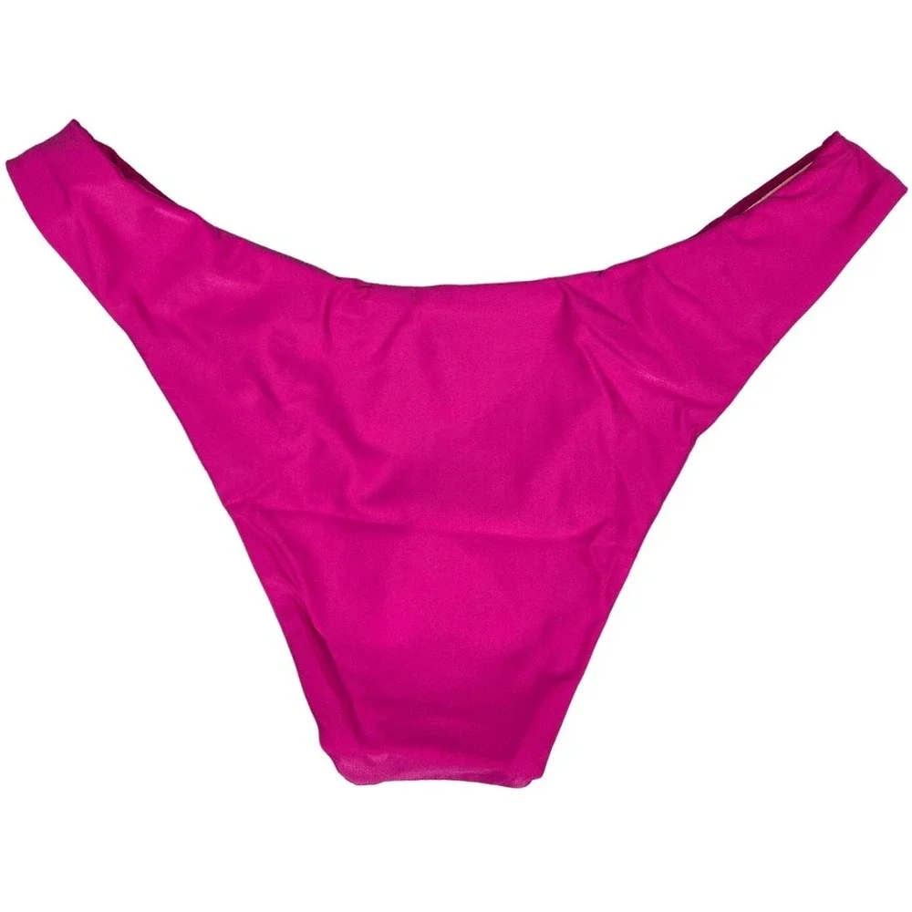 J. Crew Curved-waist cheeky‎ bikini bottom Radiant Fuchsia S NWT
